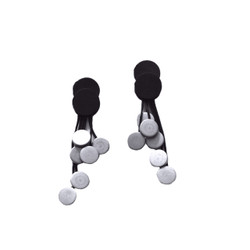 Front of the Neoprene Silver Cluster Drop Earrings from Laurent Scott