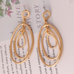 Front of the Contempo Gold Layered Hoop Earrings from Laurent Scott