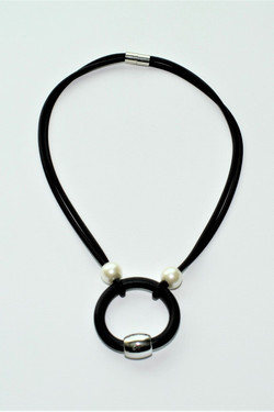 Front of the Neoprene Solo Necklace from Laurent Scott