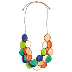 Front of the Amigas Multicolor Necklace from Tagua