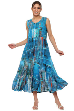 Front of the Inga Tank Dress from Parsley & Sage in the multicolor print