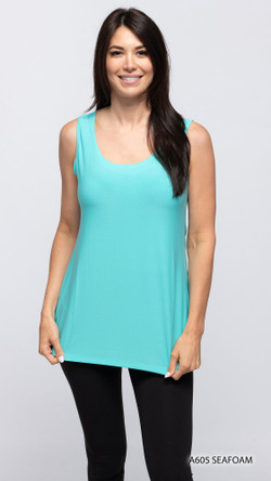 Front of the Scoop Neck Camisole from Fashion Cage style A605 in the color seafoam