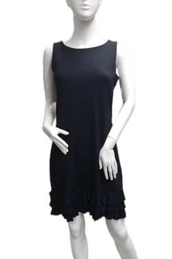 Front of the Ruffle Hem Sleeveless Dress from LuLu B style SPX4495S in the color black