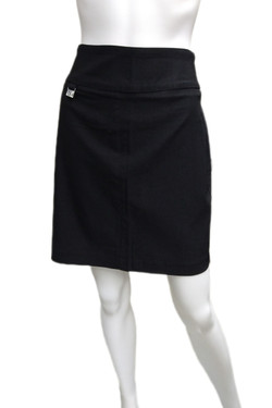 Front of the Straight Fit Skirt from Lu Lu B style BLD2113 in the color black