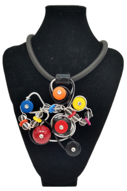 Front of the Multi Statement Rubber Necklace SKU 26267 from Jeff Lieb