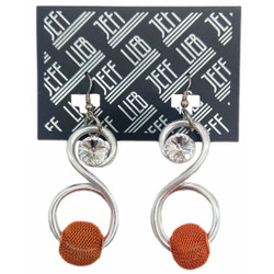 Front of the Orange Mesh Bead Earrings SKU 26288 from Jeff Lieb