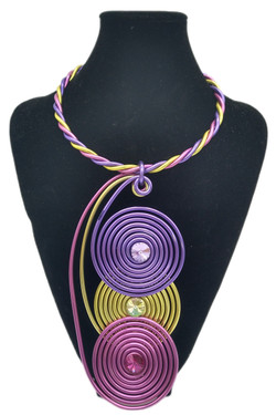 Purple Ombre Spirals Twist Wire Necklace SKU 26367 from Jeff Lieb