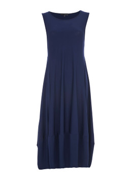 Front of the Dina Bubble Dress from Kozan style VG-1068 in the color navy
