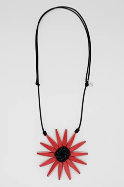 Red Amaya Flower Necklace SKU 26614 from Sylca Designs