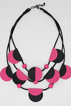 Pink Verona Leather Necklace SKU 26564 from Sylca Designs