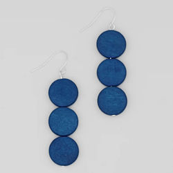 Blue Triple Bead Kira Earring SKU 26556 from Sylca Designs