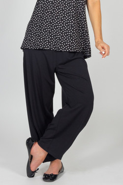 Front of the Harem Ruched Pants from Pure Essence style 210-2338F in the color black