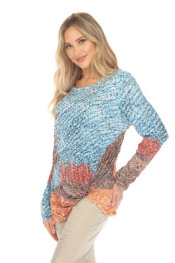 Side of the Layla Sands Crinkle Top from Carine style HL24049 in the multicolor print