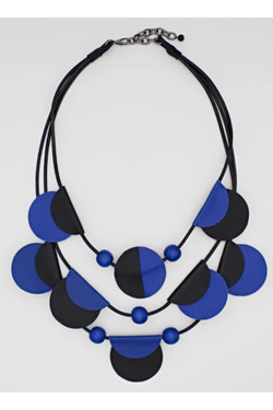 Blue Verona Leather Necklace SKU 27272 from Sylca Designs
