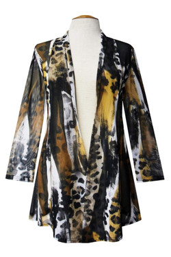 Front of the Chiffon Animal Print Cardigan style PH-CH-26853 from Valentina in the multicolor print