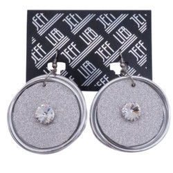 Silver Glitter Spiral Pendant Earrings SKU 27470 from Jeff Lieb