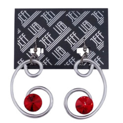 Red Crystals Silver Wire Earrings SKU 27395 from Jeff Lieb