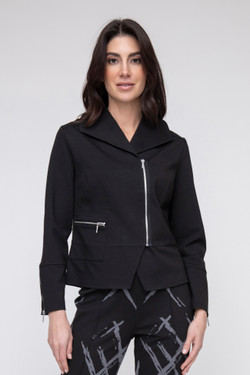 Front of the Ponte Moto Jacket style 120481 from Liv in the color black