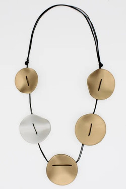 Gold and Black Kemina Molded Bead Necklace SKU 27524 from Sylca Designs