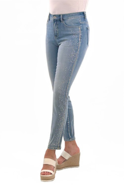 Side of the Slim Fit Jeans with Bling style 251287 from Orly in the color blue