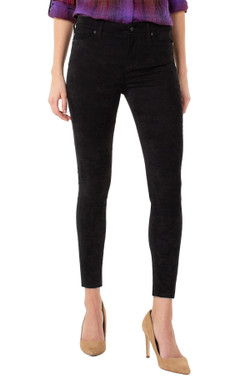 Front image of the Liverpool Abby Ankle Skinny Jeans in the color Black