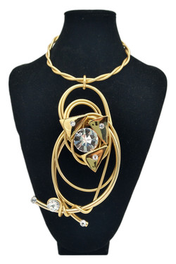 Golden Twist Wire Statement Necklace SKU 28514 from Jeff Lieb