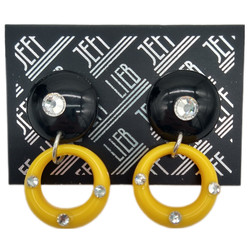 Yellow Hoop Stud Earrings SKU 28522 from Jeff Lieb