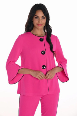 Front of the Bell Sleeve Swing Jacket style 251367 from Frank Lyman in the color fuchsia