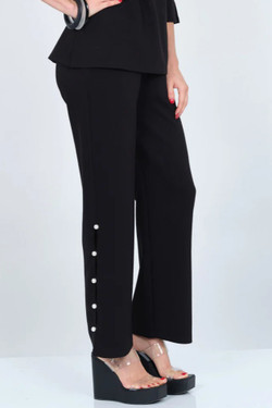 Side of the Classic Flare Pants with Pearls style Zari from Lior in the color black