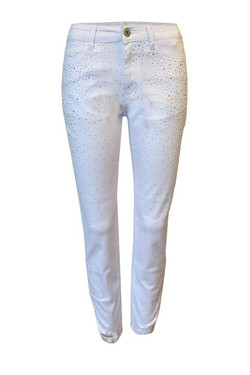 Front of the Waterfall Bling Denim Jeans style Z55WHT from Ethyl in the color white