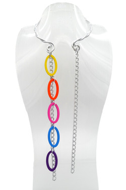 Multicolor Ovals Long Twist Wire Necklace SKU 28569 from Jeff Lieb