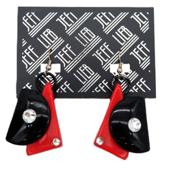 Red and Black Geometric Pendant Earrings SKU 28594 from Jeff Lieb