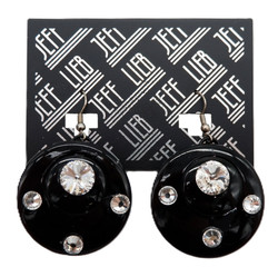 Black Round Pendant Earrings SKU 28656 from Jeff Lieb