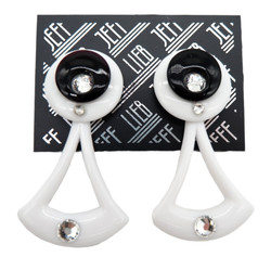 White Geometric Stud Earrings SKU 28582 from Jeff Lieb