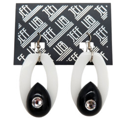 Black and White Oval Pendant Earrings SKU 28587 from Jeff Lieb
