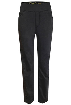 Front of the Sparkle Side Pants style P30BLKS from Ethyl in the color black