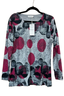 Front of the Polka-Dot Script Top style SF301 from Creation in the multicolor print