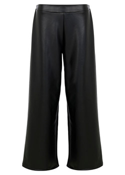 Front of the Vegan Leather Renae Pants style LE-3683 from Kozan in the color black vegan