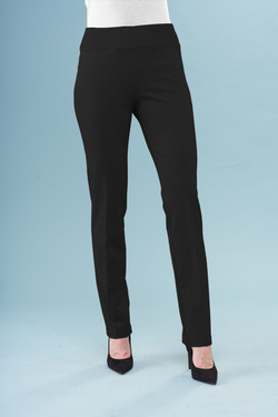 Front of the Solid Scuba Straight Pants style BCP8909B from Insight in the color black