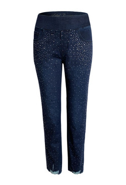 Front of the Starry Sky Pull-On Denim Pants style P55MW from Ethyl in the color dark denim