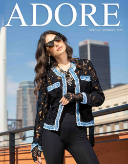 Front of the Denim and Lace Jacket style 2630B from Adore in the color black