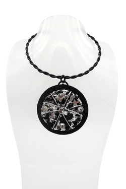 Black & Silver Textured Twist Wire Necklace SKU 29495 from Jeff Lieb