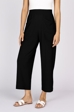 Front of the Jersey Knit Lux Pants style 330202 from Olivia in the color black