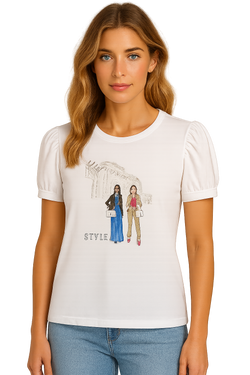 Front of the Fashion Girls T-Shirt style 261309 from Orly in the color white
