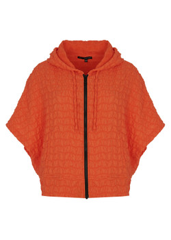 Front of the Textured Short Sleeve Zip Jacket style SP-2764 from Kozan in the color orange
