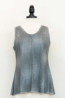 Front of the Sleeveless Scoop Tank style 402 from Vine Street in the color grey