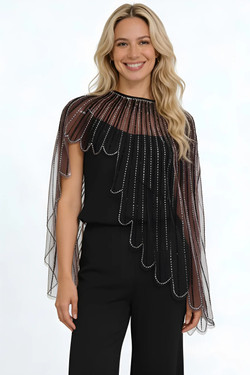 Front of the 7-Way Jewel Convertible Wrap style JWL001 from Kokomo in the color black