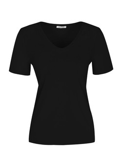 Front of the Classic V-Neck Tee style 26501 from Dolcezza in the color black
