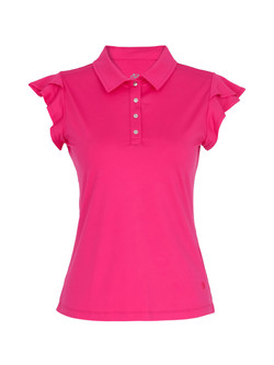 Front of the Flutter Sleeve Top style 36505 from Dolcezza in the color fuchsia