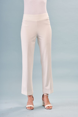 Front of the Solid Modern Bootcut Scuba Pants style BCP8909MBA from Insight in the color white